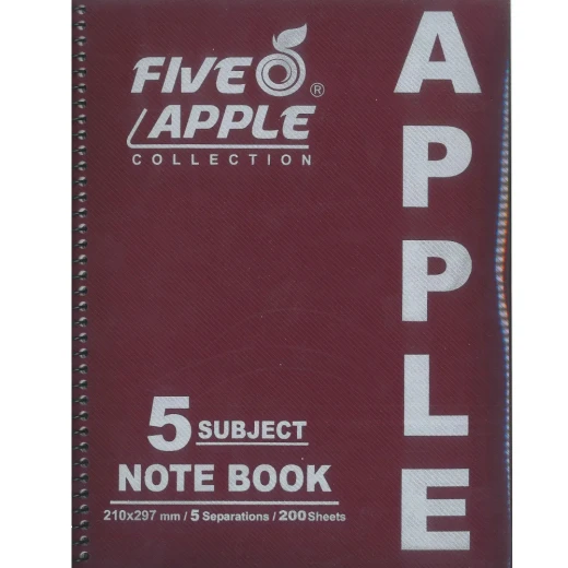 K Back To School | Five Apple Notebook 5 Subject | Random Color K Back To School | Five Apple Notebook 5 Subject | Random Color