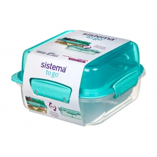 Sistema - To Go Rectangle Lunch Stack Box 1.24L - Turquoise Sistema - To Go Rectangle Lunch Stack Box 1.24L - Turquoise