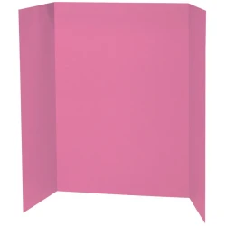 Tri-Fold Presentation Board 48x36 Durable Cardboard Display for School Projects &amp; Exhibitions Pink