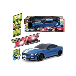Maisto – Ford Shelby GT350 R/C Car – Blue with White Stripes – Model 82813 – USB Rechargeable – 1:14 Scale