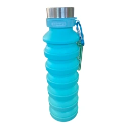 BAKORTH Collapsible Water Bottle – Camouflage Design – 600ml Capacity – Metal Lid with Carabiner