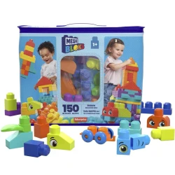 MEGA BLOKS Bigger Building Bag – 150-Piece Toddler Building Set with Special Pieces – Model HHM96 – by Mattel