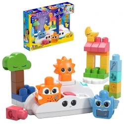 MEGA BLOKS Rise &amp;  Snooze Night Light  30-Piece Sensory Building Set with Music, Sounds &amp;amp; Star Projector – Model HTH43 – by Mattel
