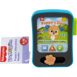 Fisher-Price Laugh &amp; Learn Puppy’s Storytime Reader – Baby Electronic Learning Toy with Music &amp; Lights – Model JCT12 – by Mattel