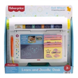 Fisher-Price Learn &amp; Doodle Desk – Mess-Free LCD Writing Tablet with Educational Stencils – Model JDL70 – by Mattel