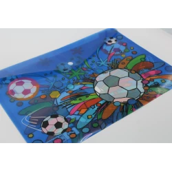 Blue Plastic Folder with Soccer Design