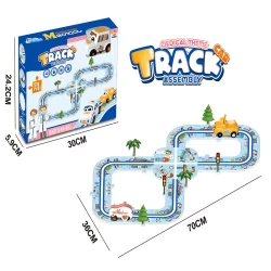Medical Theme Car Track Assembly – 24-Piece Toy Set – For Ages 3+