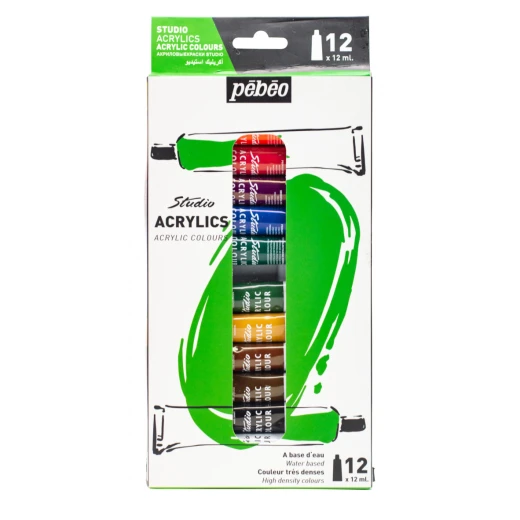 Pébéo Studio Acrylics Paint Set - 12 Colors, 12 ml Each Pébéo Studio Acrylics Paint Set - 12 Colors, 12 ml Each
