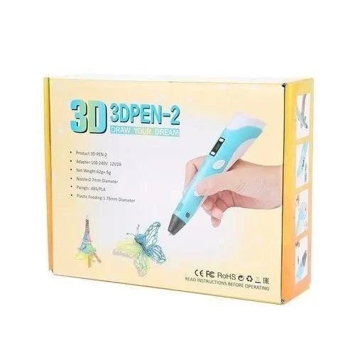 3D Printing Pen – Model 3DPEN-2 – Supports PLA & ABS Filaments – Blue 3D Printing Pen – Model 3DPEN-2 – Supports PLA & ABS Filaments – Blue