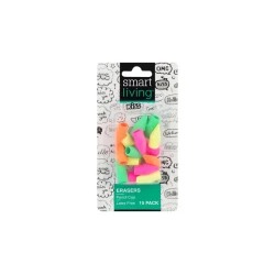 Smart Living Pencil Cap Erasers 15-Pack of Latex-Free Erasers in Assorted Vibrant Colors Safe for Kids &amp; Adults, Ideal for School &amp; Office Use