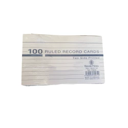 Bassile Frères Double-Sided Ruled Record Cards – 100 Cards – Size 7.6 × 12.7 cm
