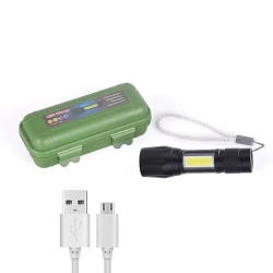 Portable Flashlight Kit with Storage Case and USB Charger