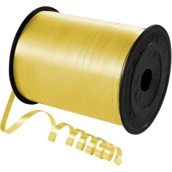 Decorative Ribbon Smooth, Yellow, Luxurious Finish, Ideal for Gift Wrapping, Parties, and Crafts Wound on Black Spool, Sold Individually