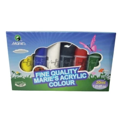 Acrylic Paint Set – 6 Colors × 30ml – Maries – Fine Artist Quality