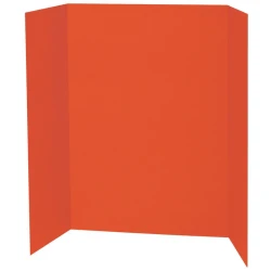 Tri-Fold Presentation Board Orange, Durable Foldable Display for Presentations and School Projects