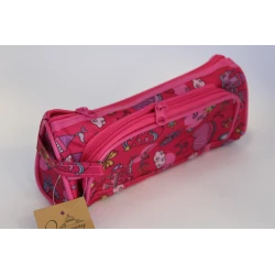 Cartoon Pencil Case with Whimsical Prints – Pink