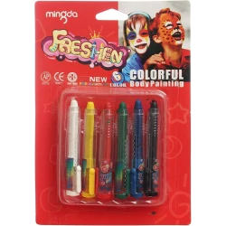Mingda Freshen Body Painting Markers 6-Color Set Safe &amp; Non-Toxic Skin Markers for Kids &amp; Adults Face &amp; Body Paint Pens for Parties, Events, and Creative Fun
