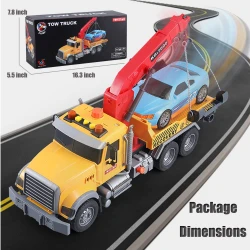 Kids' Tow Truck Toy – Recovery Vehicle with Crane Arm and Bonus Blue Car