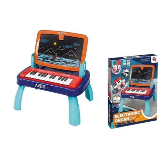 Kids Electronic Organ with Magnetic Drawing Board – 2-in-1 Music & Art Station