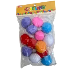CRAFTLAND Colorful Craft Pom Poms, Soft Non-Toxic Fiber, Multi-Color Set for Kids’ Crafts, DIY Projects, and School Activities