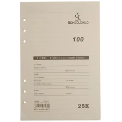 SCHOOLCHILD Personal Information Refill Sheets – 100 Pages