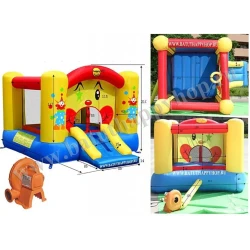 Happy Hop 9201 Clown Slide &amp; Hoop Inflatable Bouncer