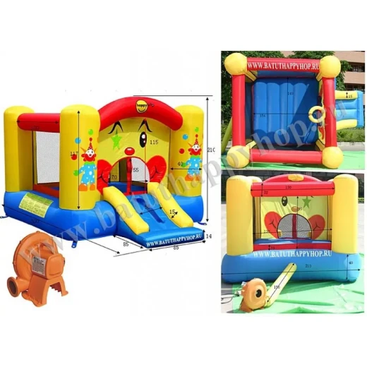 Happy Hop 9201 Clown Slide & Hoop Inflatable Bouncer Happy Hop 9201 Clown Slide & Hoop Inflatable Bouncer