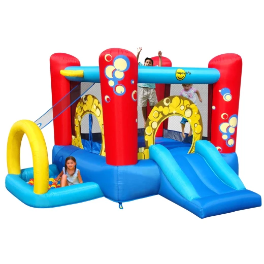 Happy Hop 9214 Bubble 4-in-1 Inflatable Play Centre with Slide, Hoop & Ball Pit Happy Hop 9214 Bubble 4-in-1 Inflatable Play Centre with Slide, Hoop & Ball Pit