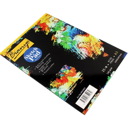 Bianyo Sketch Pad Black Paper  A3 Size, 25 Sheets, 140 GSM