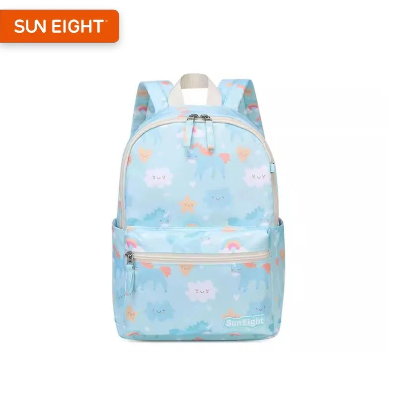 SUN EIGHT Children's Dinosaur and Smiling Clouds Backpack – Cheerful Colorful Design