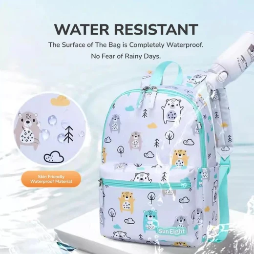 SUN EIGHT Waterproof Kids Backpack with Bear & Tree Print – Soft & Cheerful Design SUN EIGHT Waterproof Kids Backpack with Bear & Tree Print – Soft & Cheerful Design