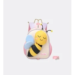 BeeStar Pink Kids Backpack with Attached Plush Bee – Playful Companion Design