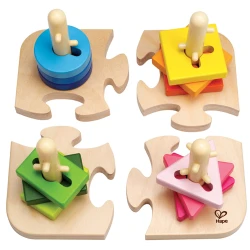 Hape Creative Peg Puzzle – Wooden Peg Puzzle Board for Toddlers Promoting Fine Motor Skills &amp; Problem Solving
