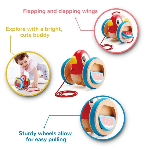 Hape Baby Bird Pull Along – Wooden Toddler Pull Toy Encouraging Walking and Coordination - Hape - Image 4