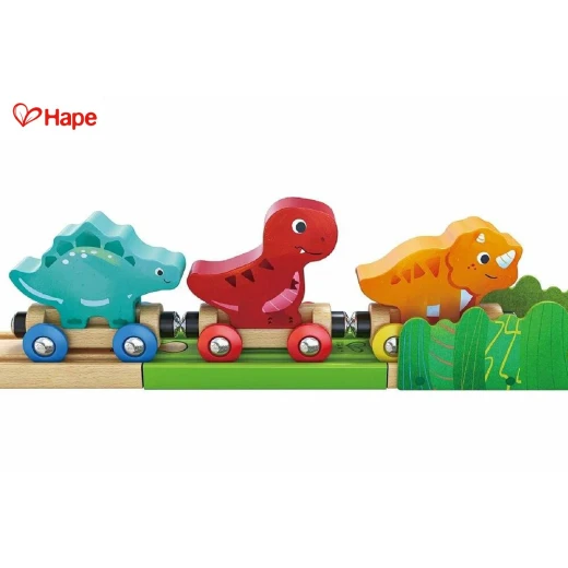Hape Dinosaur Train Bucket Set – Wooden Railway Adventure with Prehistoric Twist - Hape - Image 3