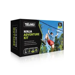 Hape Treelines Ninja Adventure Kit 36 ft (11 m) Line with Hanging Obstacles, Outdoor Play Set for Kids Aged 5+