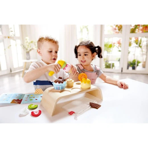 Hape Creamy Dreamy Ice Cream Corner – Wooden Pretend Play Ice Cream Shop for Sweet Role-Playing Fun - Hape - Image 3