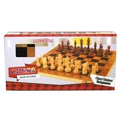Wooden Chess Multi-Game Set Includes Chess, Checkers &amp; Backgammon