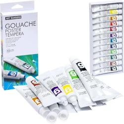 Art Rangers Gouache Poster Tempera Paint Set - 12 Colors, 12 ml Each