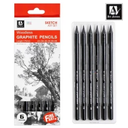 Woodless Graphite Pencil Set – 6 Hardness Levels – 175mm