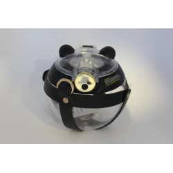 Transparent Travel Cup with Black Base and Leather Strap – Pour Lid Design