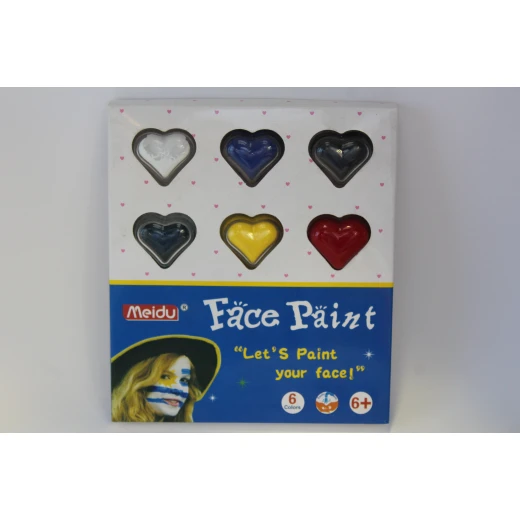 Meidu Face Paint Set – 6 Heart-Shaped Colours