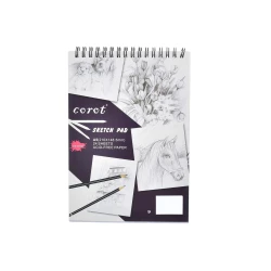Corot Sketch Pad - A5 (24 Sheets), Acid-Free Paper, Spiral-Bound, 160 g/m², Ideal for Portable Sketches and Small Projects