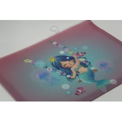 Fabric Document Bag with Mermaid Design