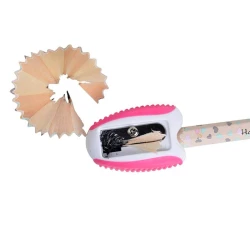Handheld Pencil Sharpener Compact and Stylish Pink &amp; White Design for Easy Use