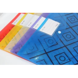 Transparent Plastic File Bags in Assorted Colors (A4 Size)