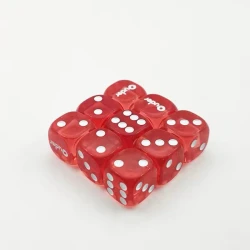 Red Transparent Dice Set 3×3 Display High-Quality Acrylic Dice with White Dots &amp;amp; “Order” Text Decorative Dice Set for Games, Display, or Collectors