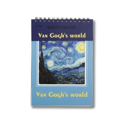 Van Gogh A4 Spiral Sketchbook 100 Sheets, 80 lb Acid-Free Paper Artist Drawing Pad with Starry Night Cover Ideal for Pencil, Charcoal &amp; Pastels