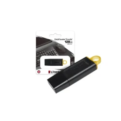 Kingston DataTraveler Exodia Flash Drive, 128GB, USB 3.2, Black and Yellow