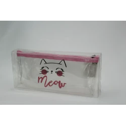 Transparent Cat Face Pencil Case